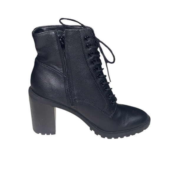 Forever 21 Black Faux Leather Ankle Boots, Size 10 - Picture 5 of 15